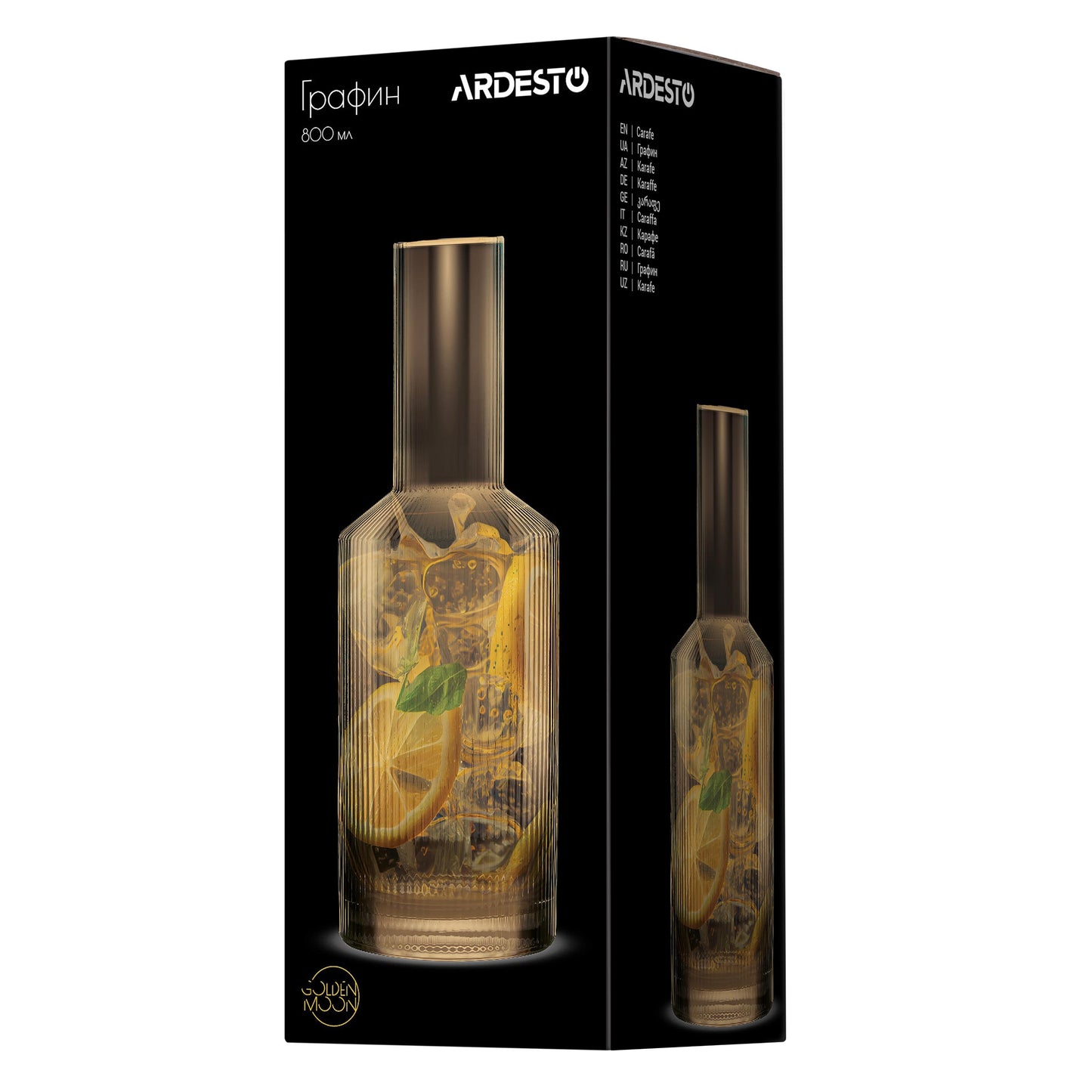 Ardesto Carafe, 800ml, borosilicate glass, golden