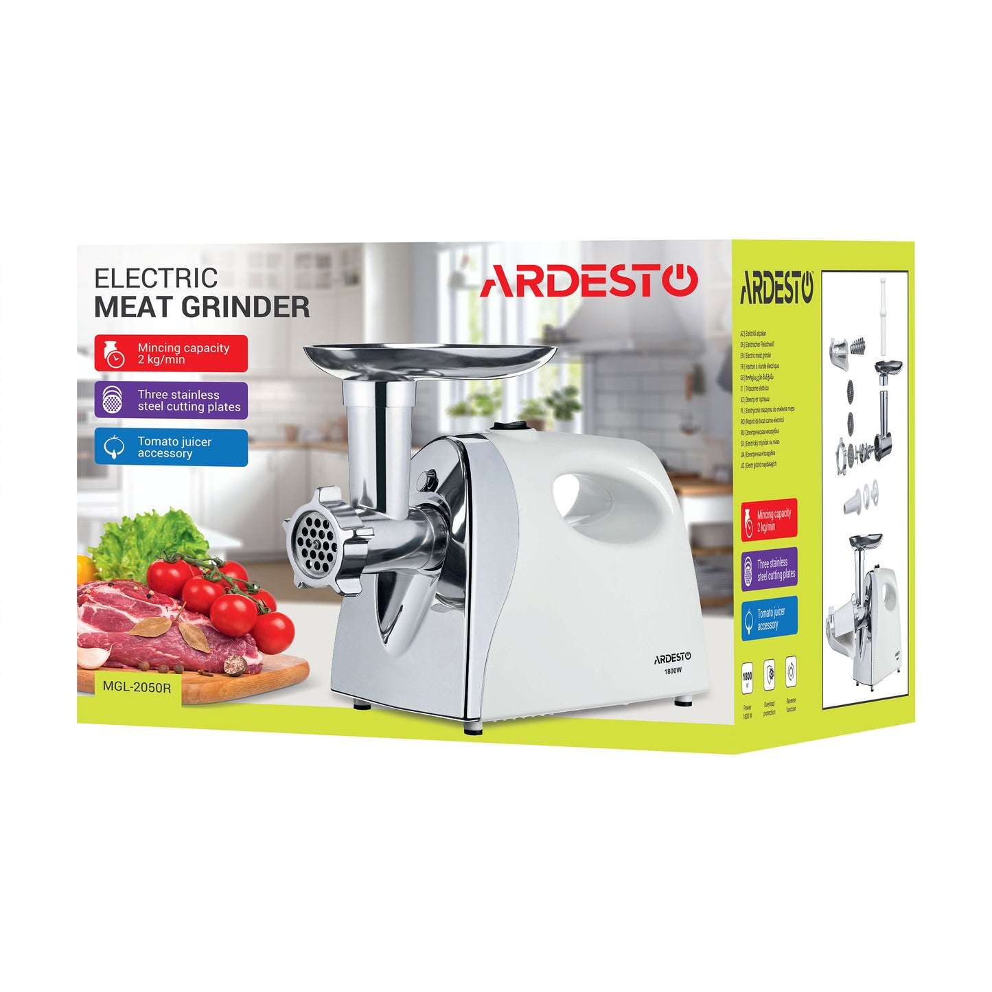 ARDESTO MGL-2050R meat grinder with a power of 1800 W