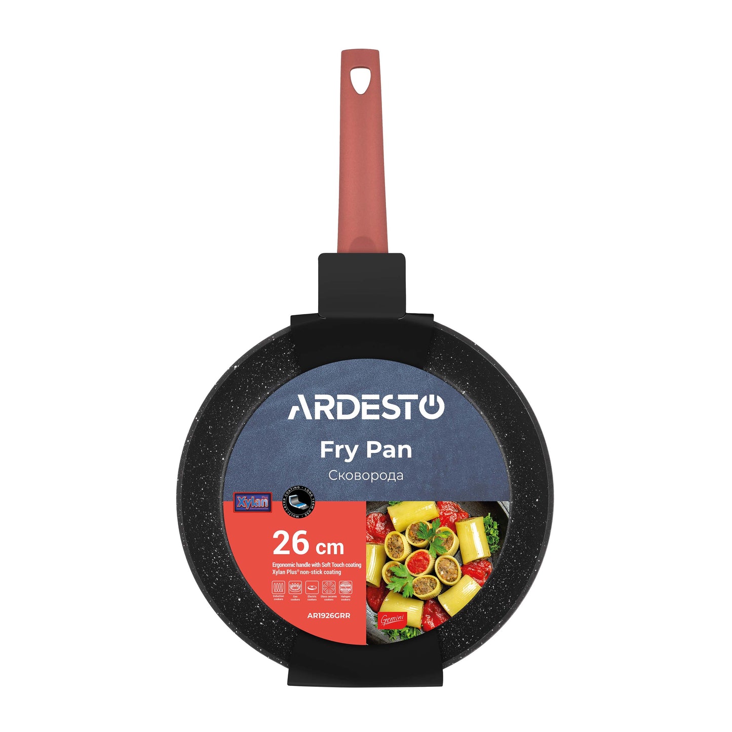Ardesto Fry pan Gemini Piemonte 26 cm, red, aluminium
