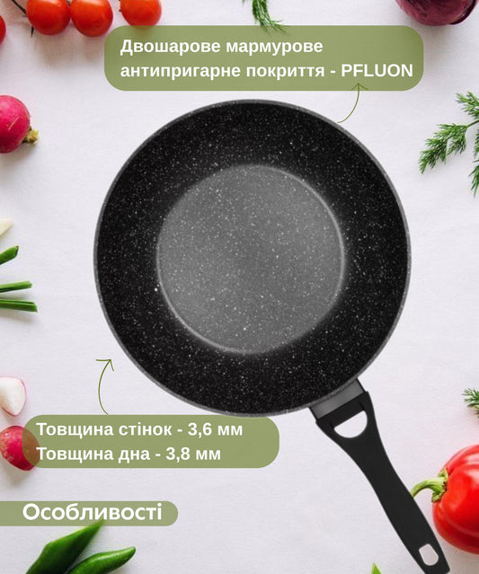 Ardesto Frying pan WOK Gemini Gourmet Anzio 28 cm, aluminum