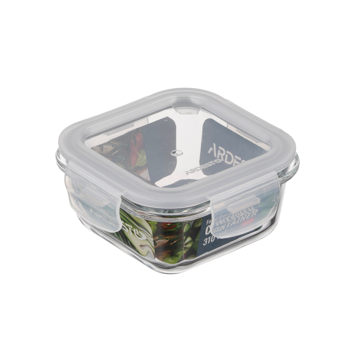 Ardesto Food storage container Gemini 0.31l, borosilicate glass, plastic, square, transparent