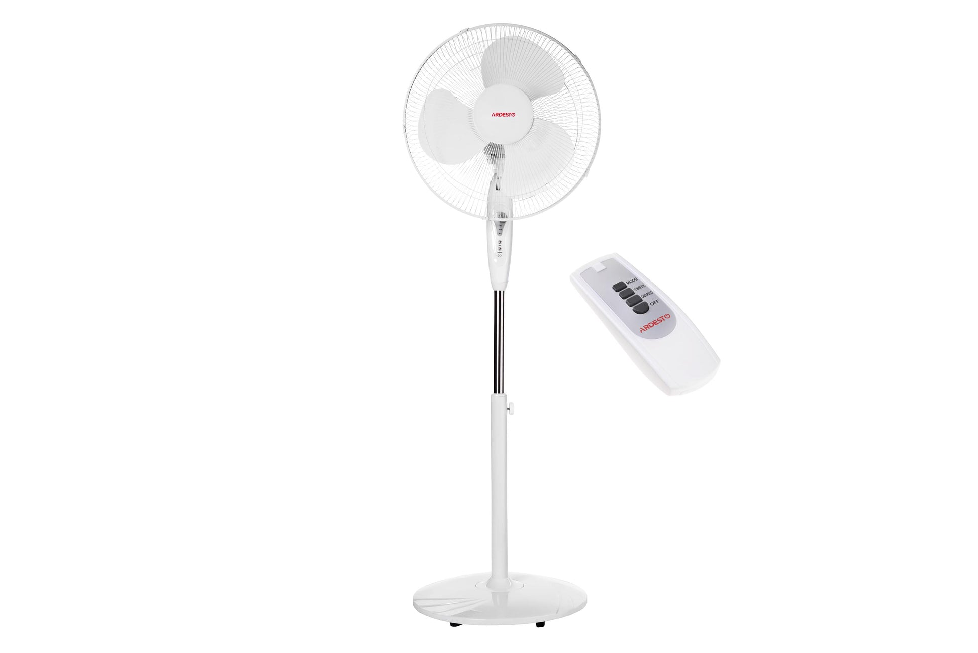 Ardesto FN-R1608RW fan with remote control, round support, white