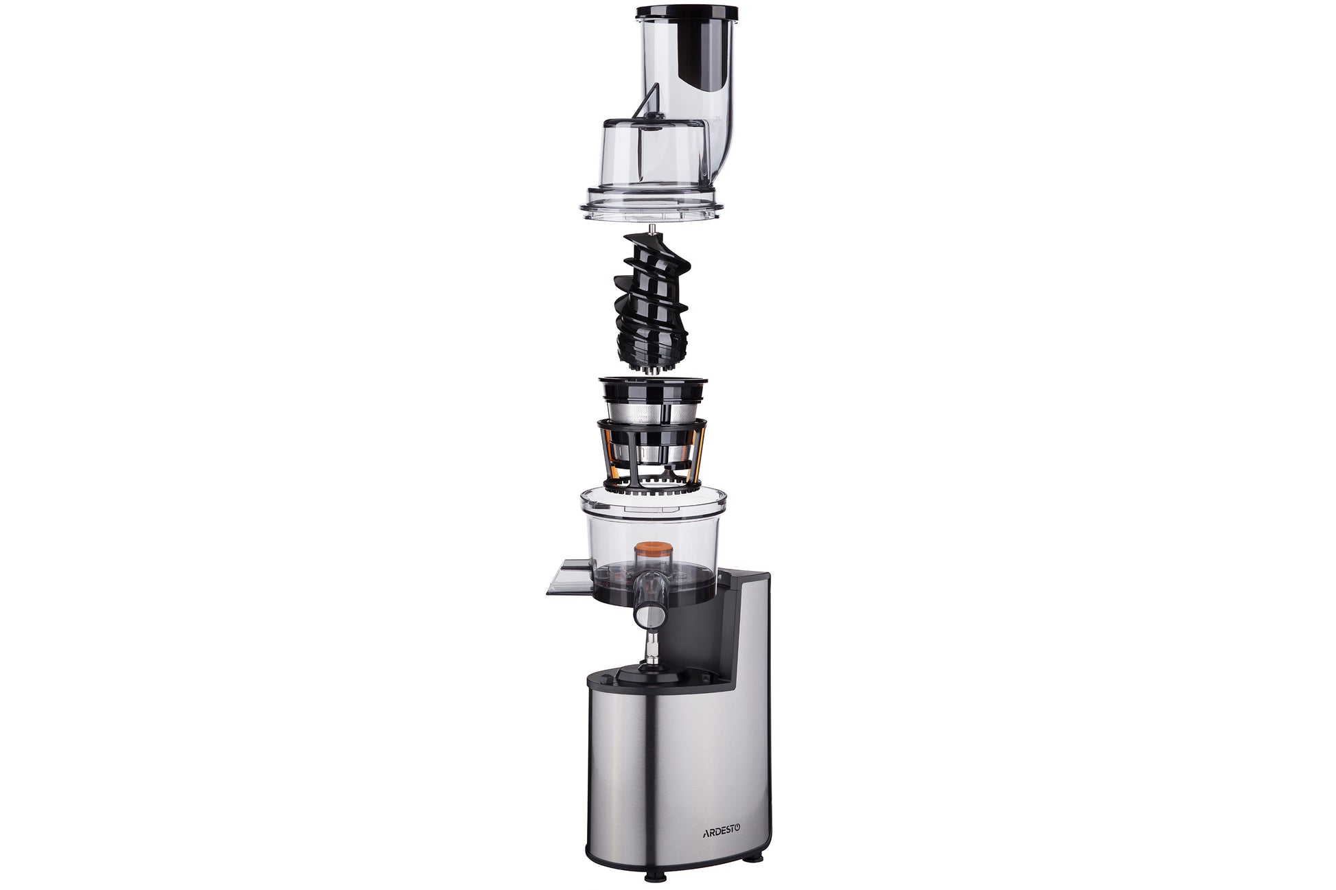 Ardesto auger juicer, 200W, bowl-0.6L, cake-0.6L, plastic/iron, silver-black