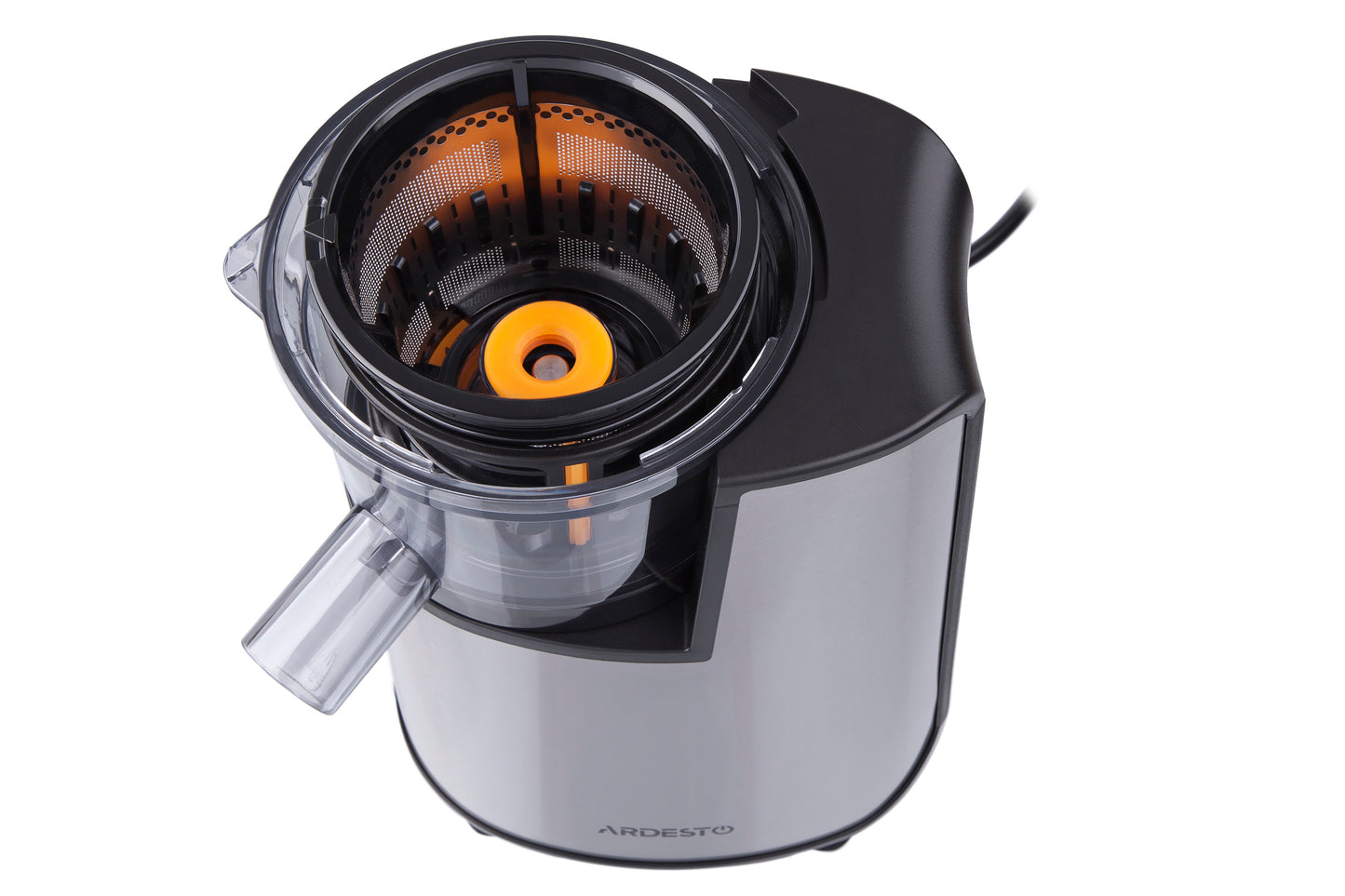 Ardesto auger juicer, 200W, bowl-0.6L, cake-0.6L, plastic/iron, silver-black