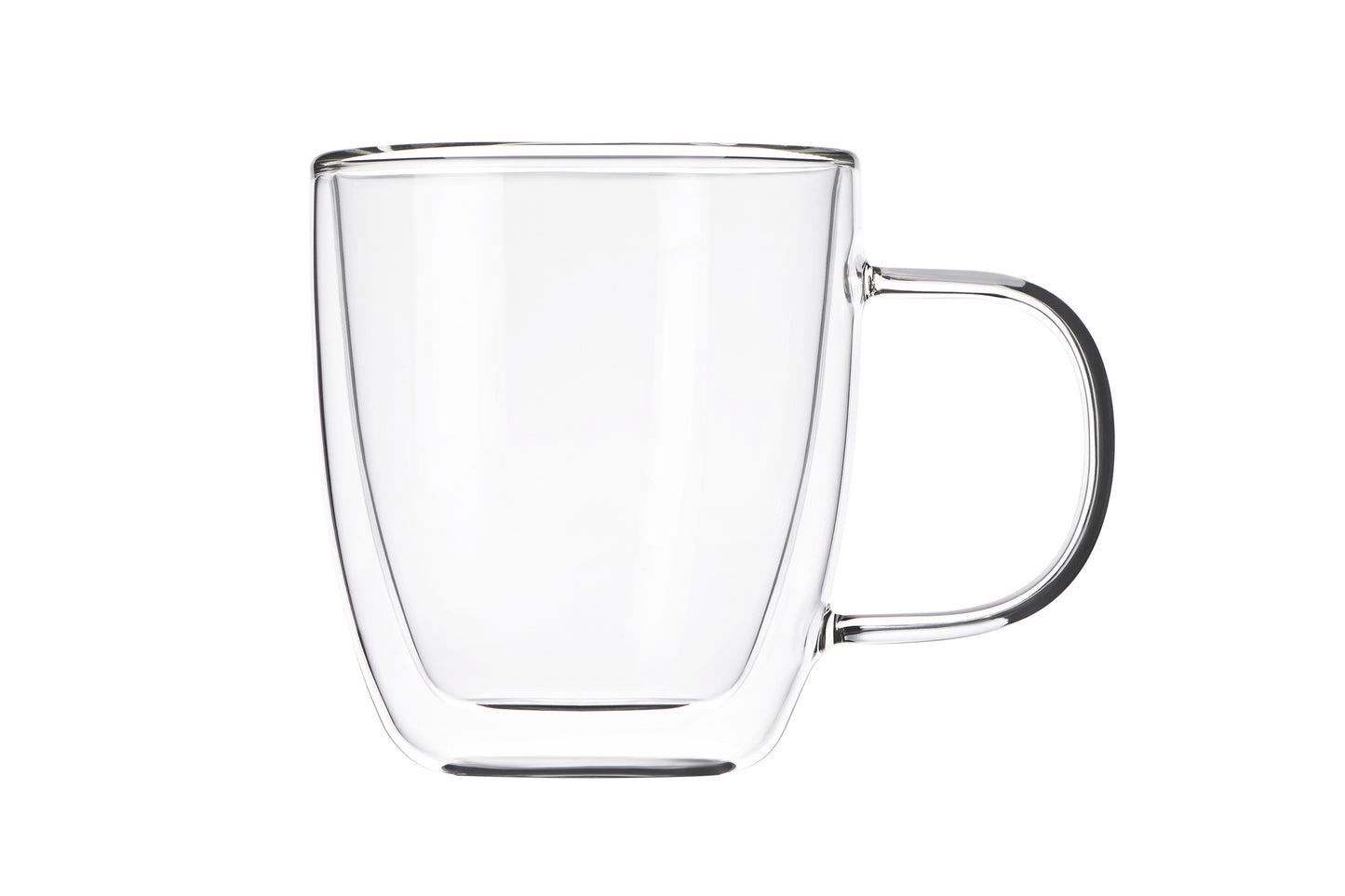 Ardesto Doublewall mug set with handles, 310ml, 10.2cm, 2pcs, borosilicate glass, transparent