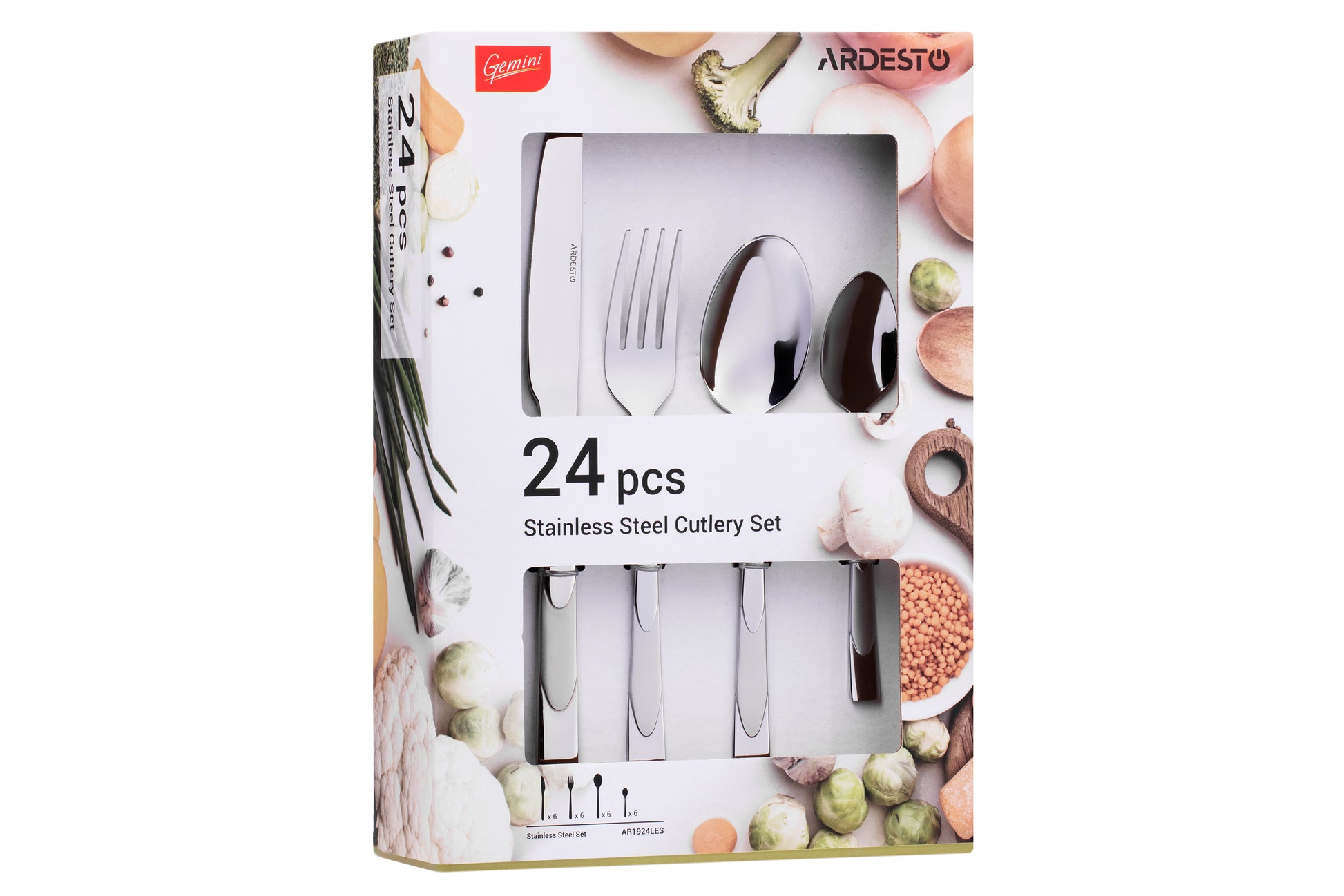 Ardesto Cutlery set Gemini Leo 24pcs., stainless steel