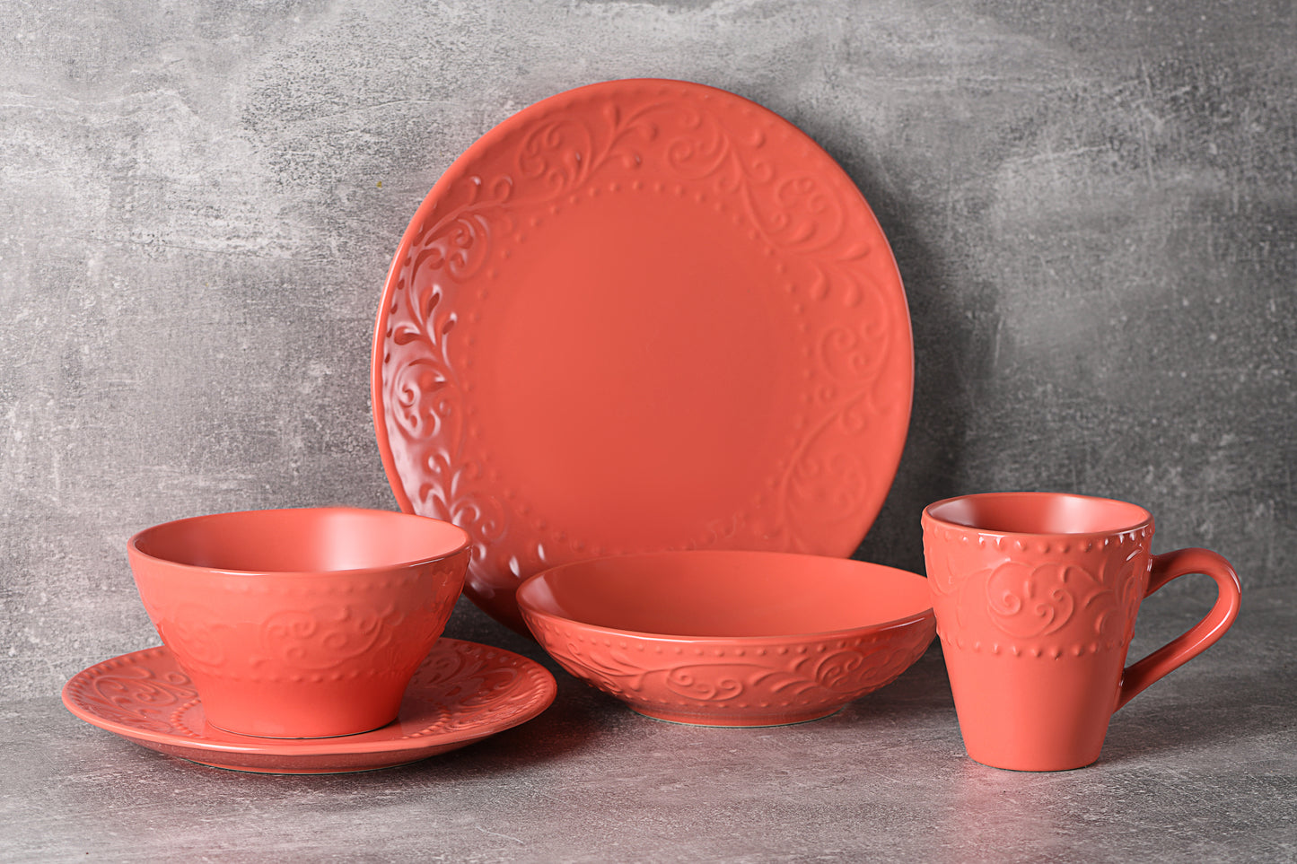 Ardesto Dinner plate Olbia, 26 cm, Deep orange, ceramics