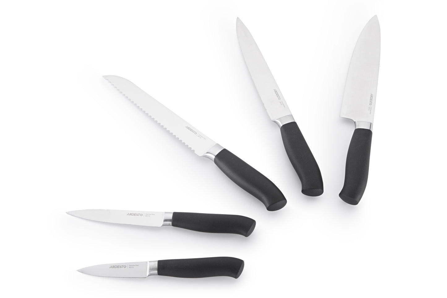 Ardesto Knife set  Black Mars 6pcs., s/s, wooden block