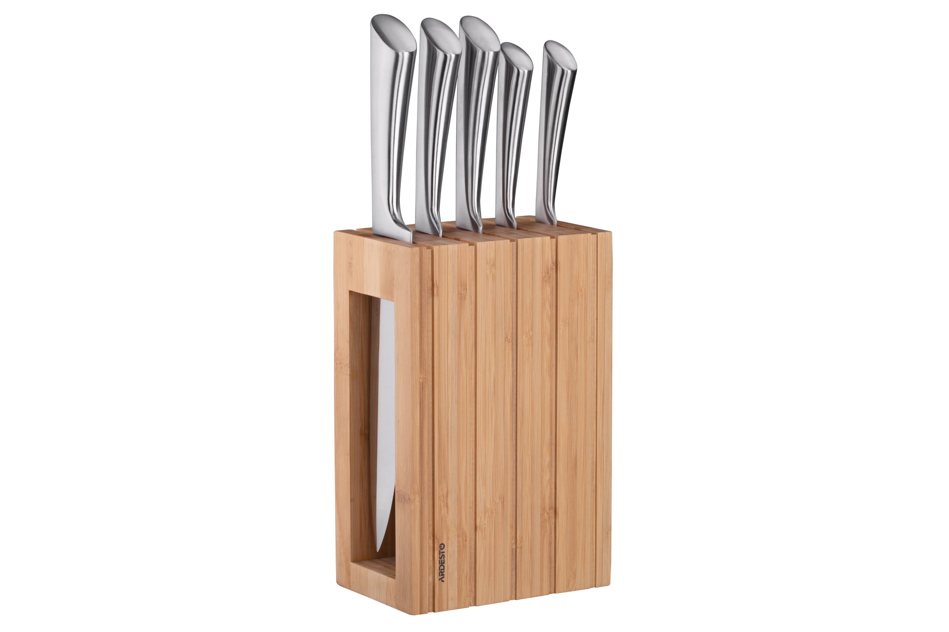 Ardesto Knife set  Black Mars 6pcs., s/s, bamboo block