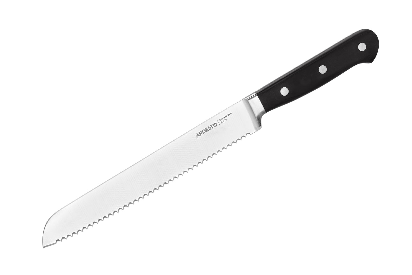 Ardesto Bread Knife Black Mars, 20.3cm, stainless steel, wood, black