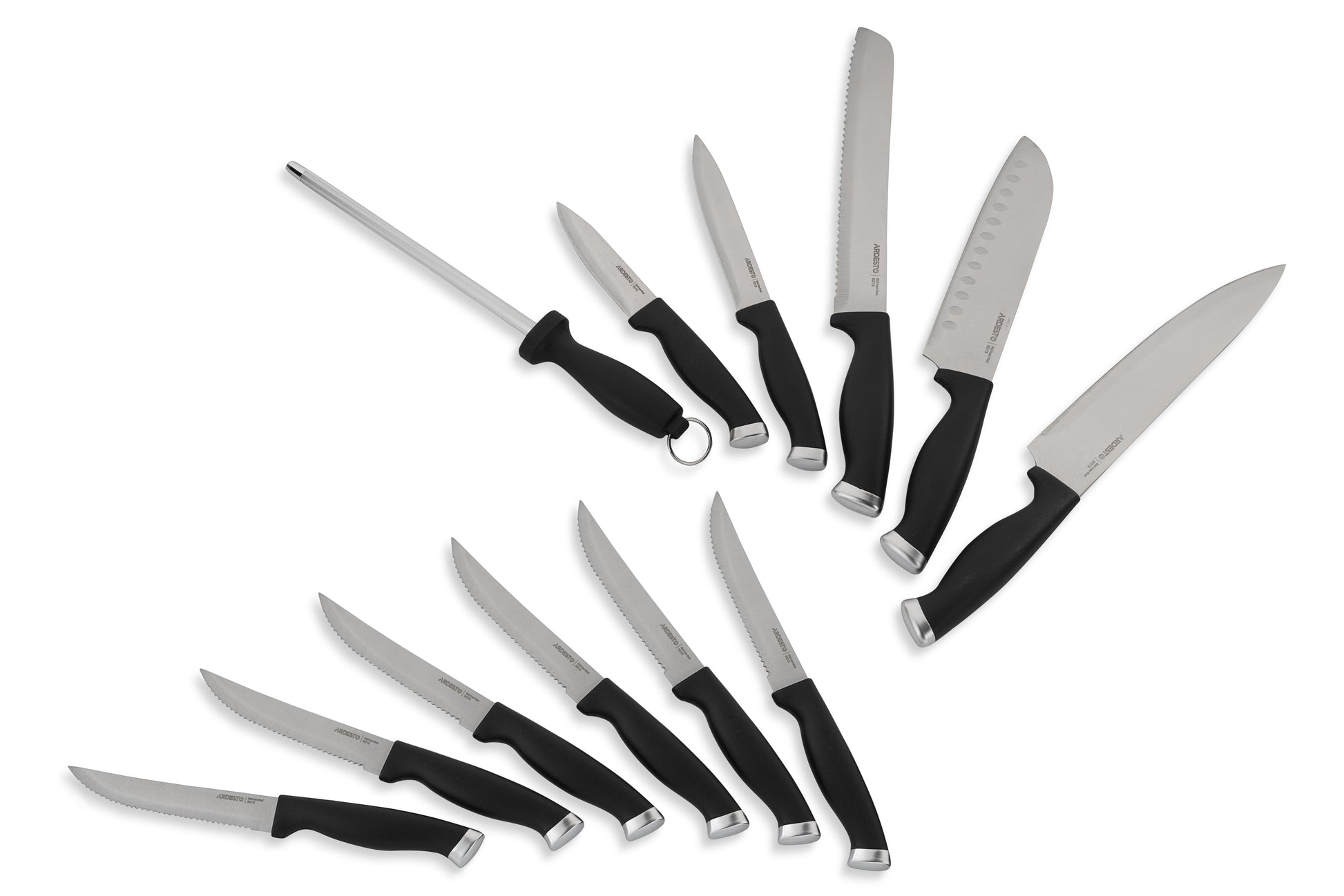 Ardesto Knife set Gemini Gourmet 14 pcs, s/s, plastic, block: rubber wood