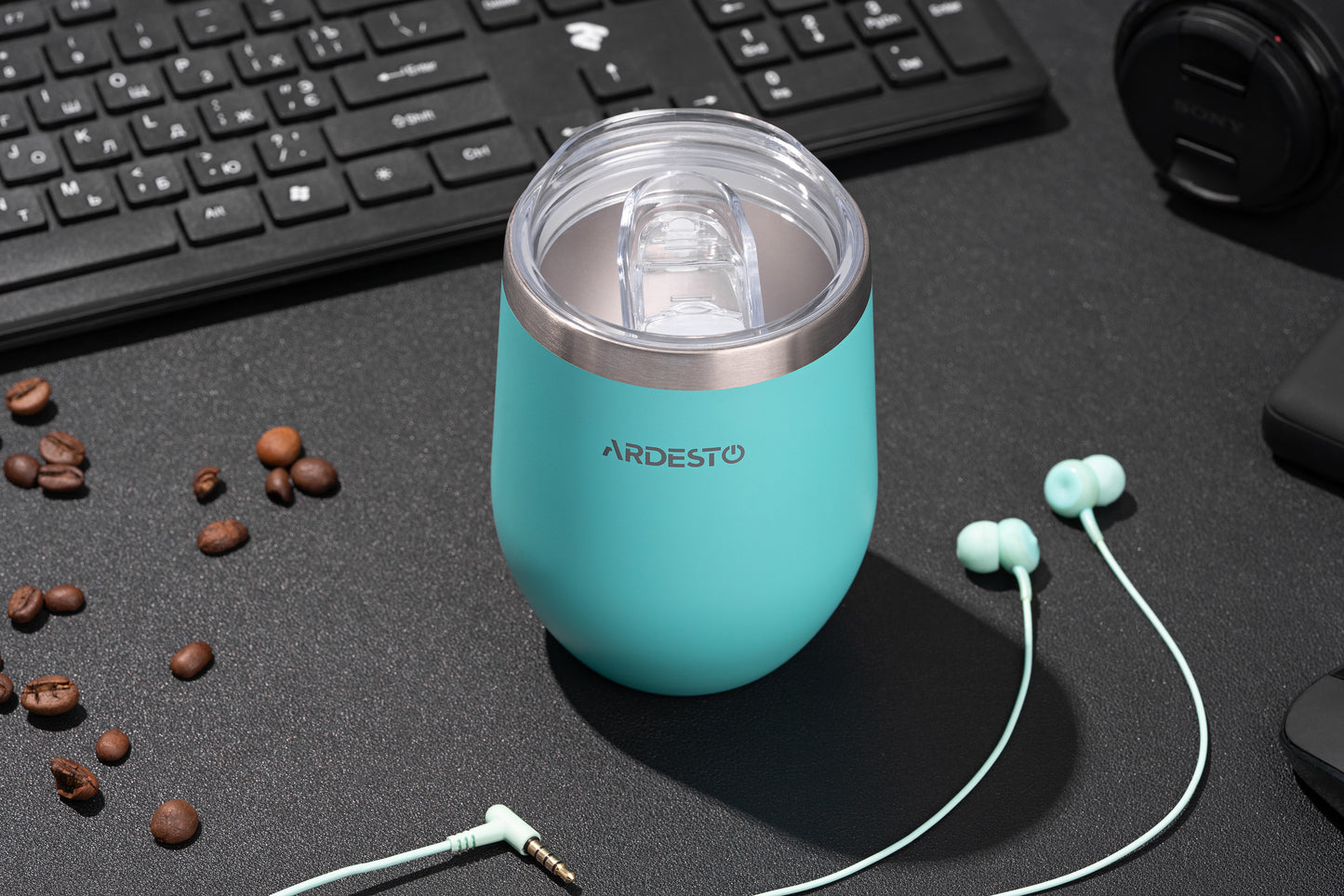 Ardesto Travel mug Compact mug, 350ml, stainless steel, blue