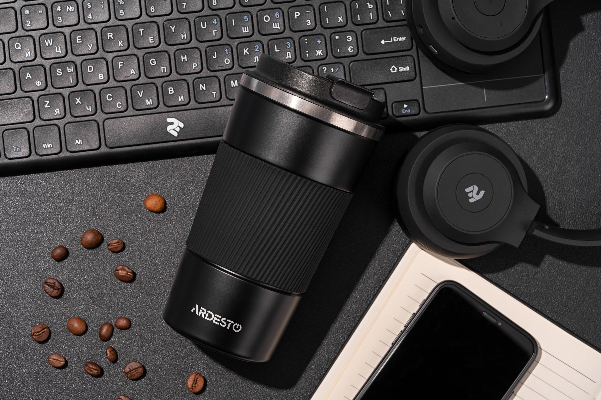 Ardesto Travel mug Urban 500 ml, black, s/s
