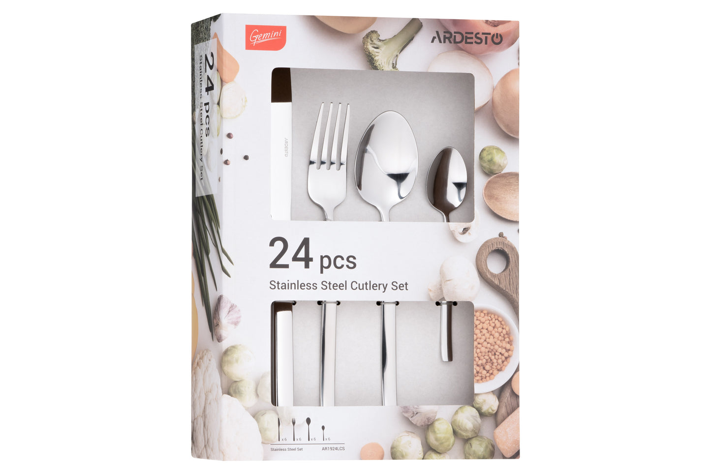 Cutlery set ARDESTO Gemini Lucca 24 pcs., stainless steel