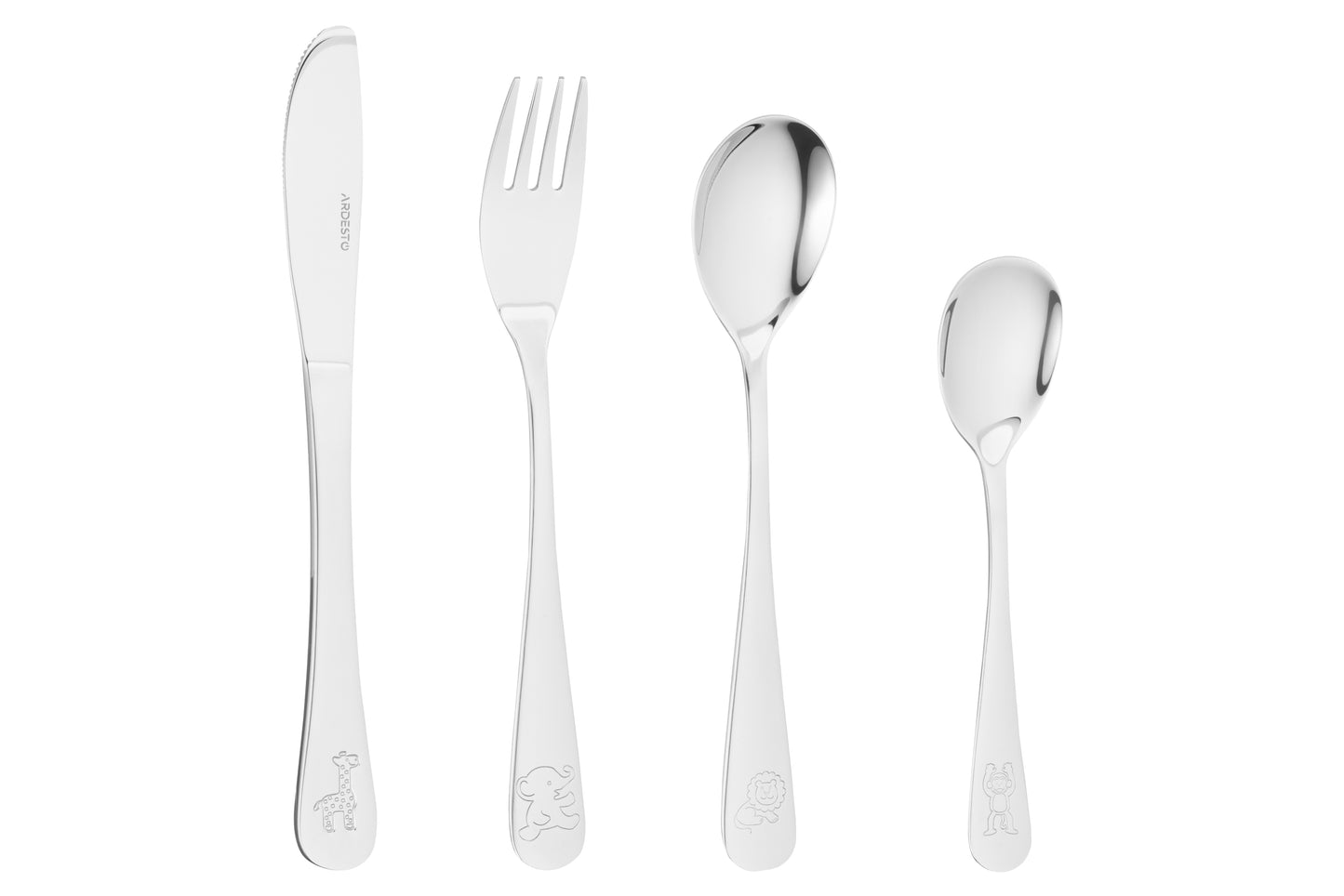 Ardesto Children cutlery set  Animals, 4 pcs, stainless steel