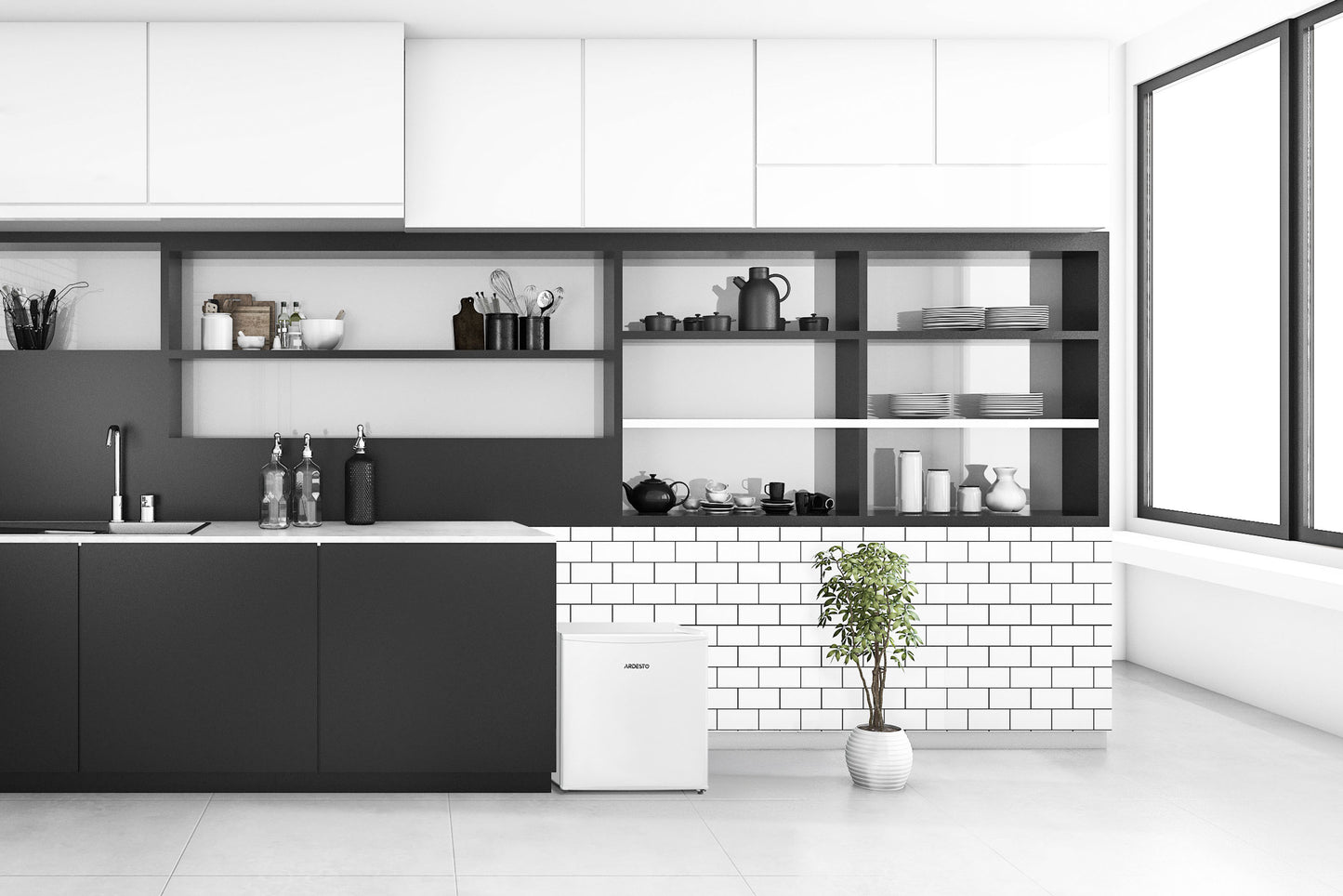 Refrigerator ARDESTO mini, 49.2x47.2x4549.2, 43L, A+, ST, white