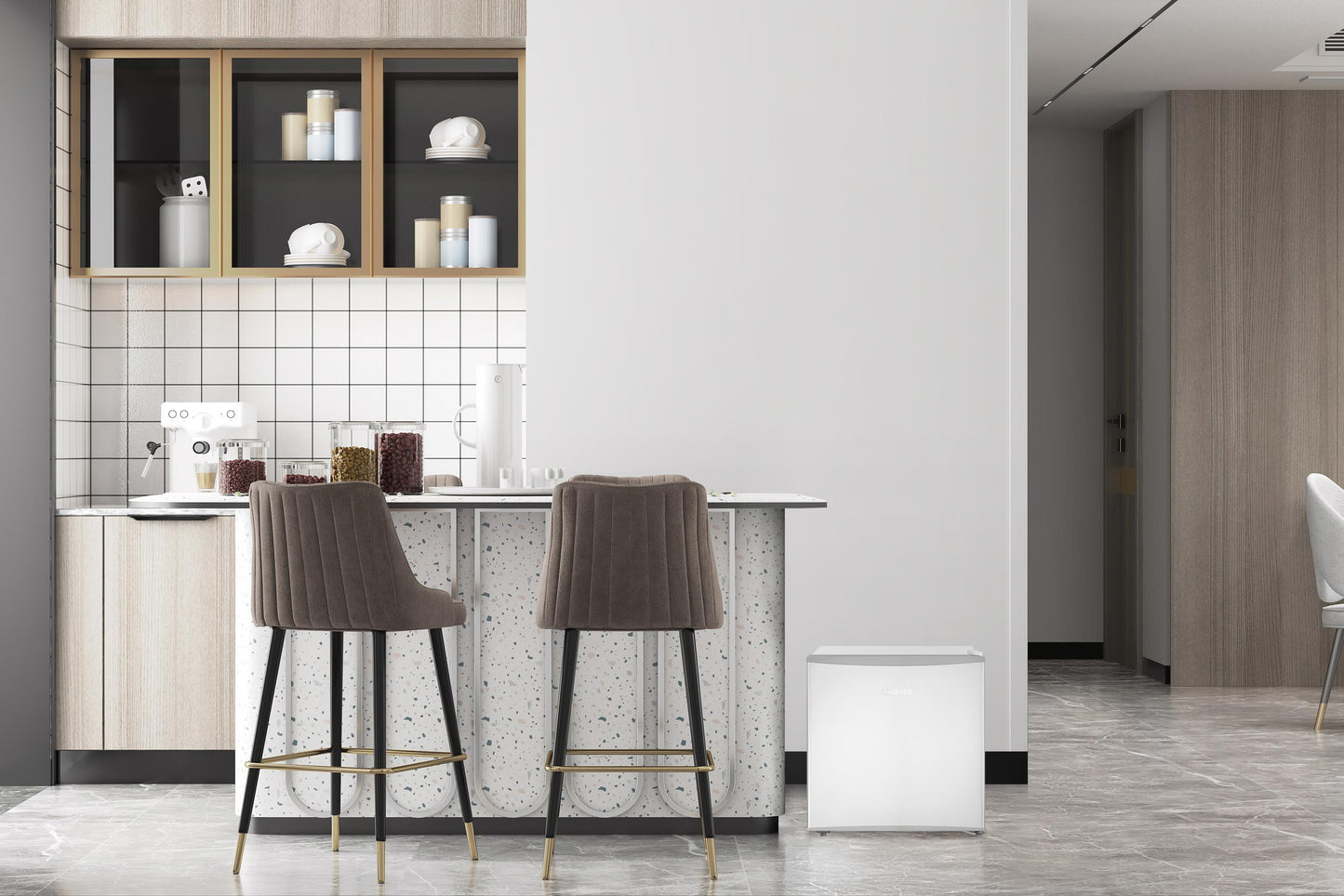 Refrigerator ARDESTO mini, 49.2x47.2x45, 43L, A+, ST, silvery