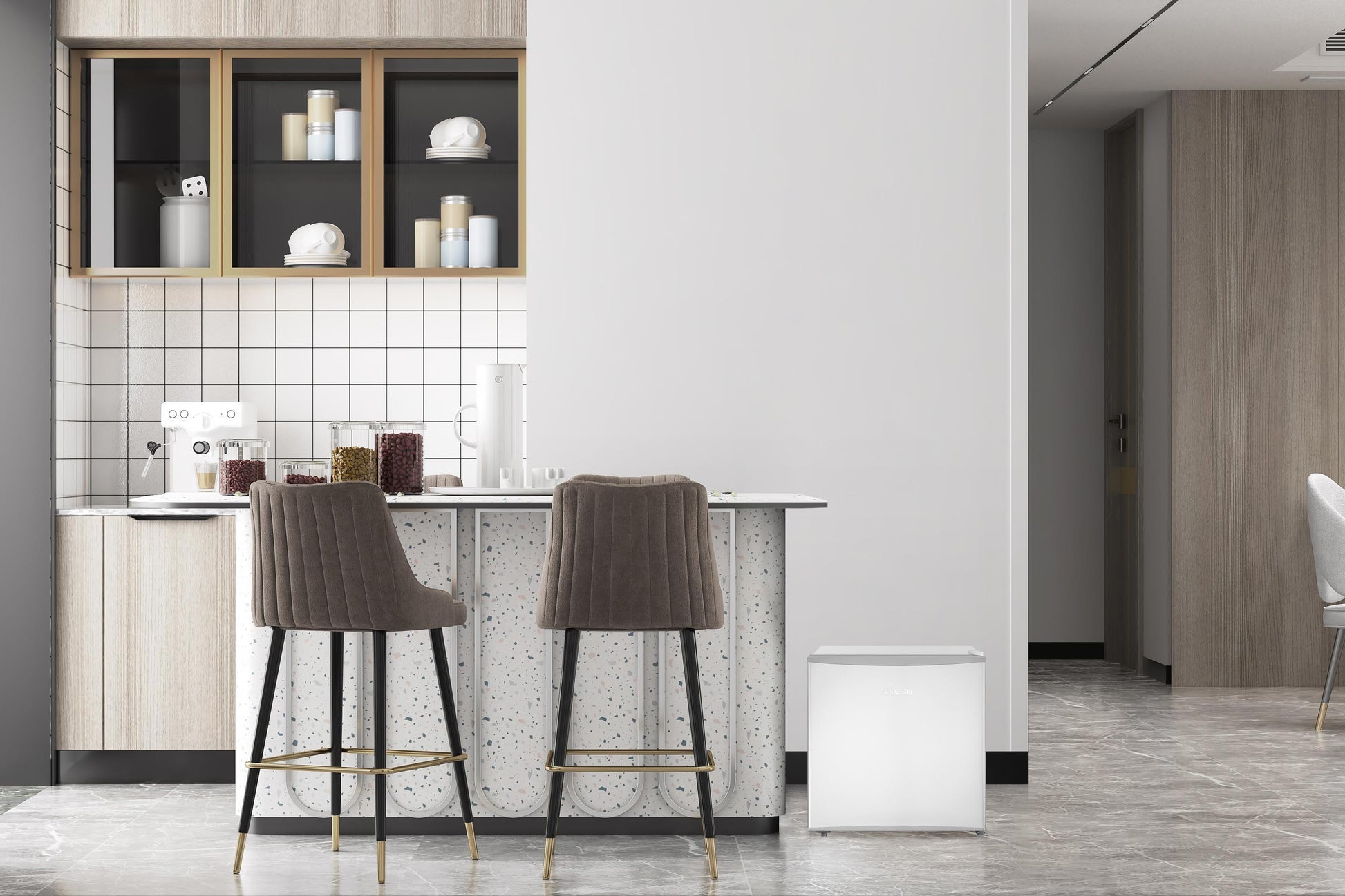 Refrigerator ARDESTO mini, 49.2x47.2x45, 43L, A+, ST, silvery