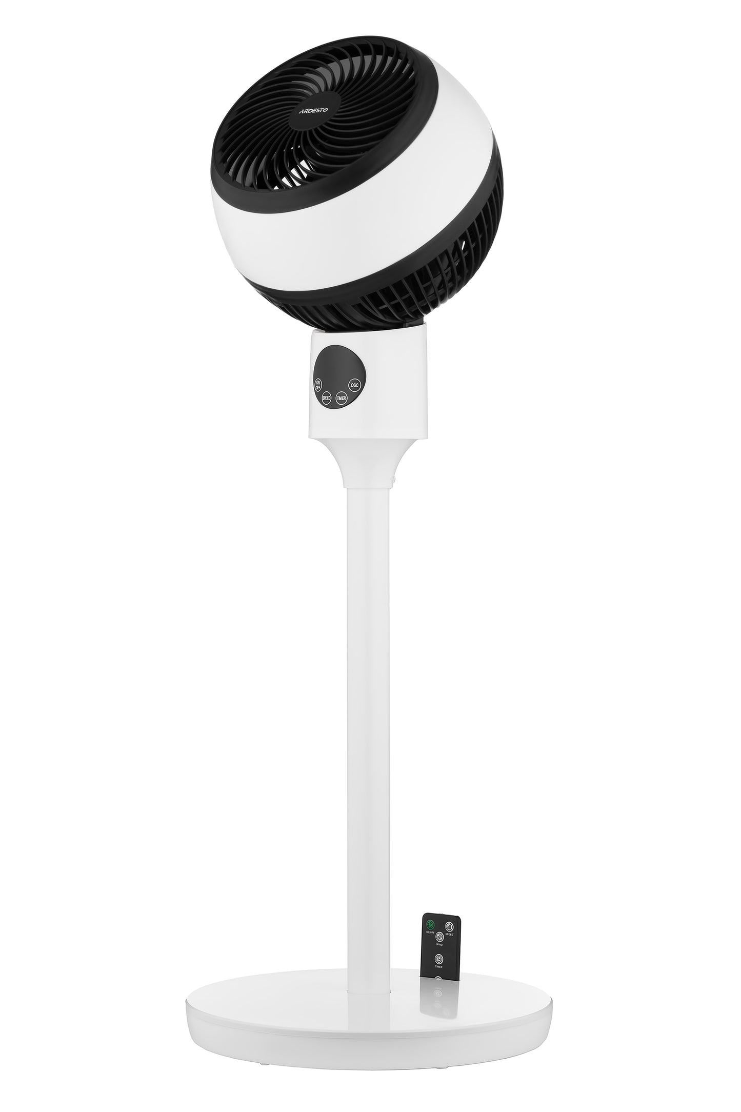 ARDESTO Floor fan, 50Вт, remote control, display, black and white