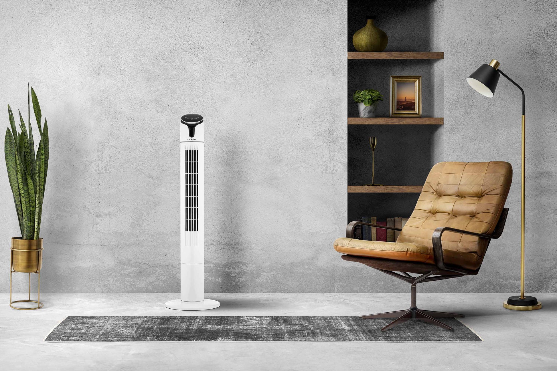 Column fan ARDESTO, 110см, 50Вт, remote control, display, black and white