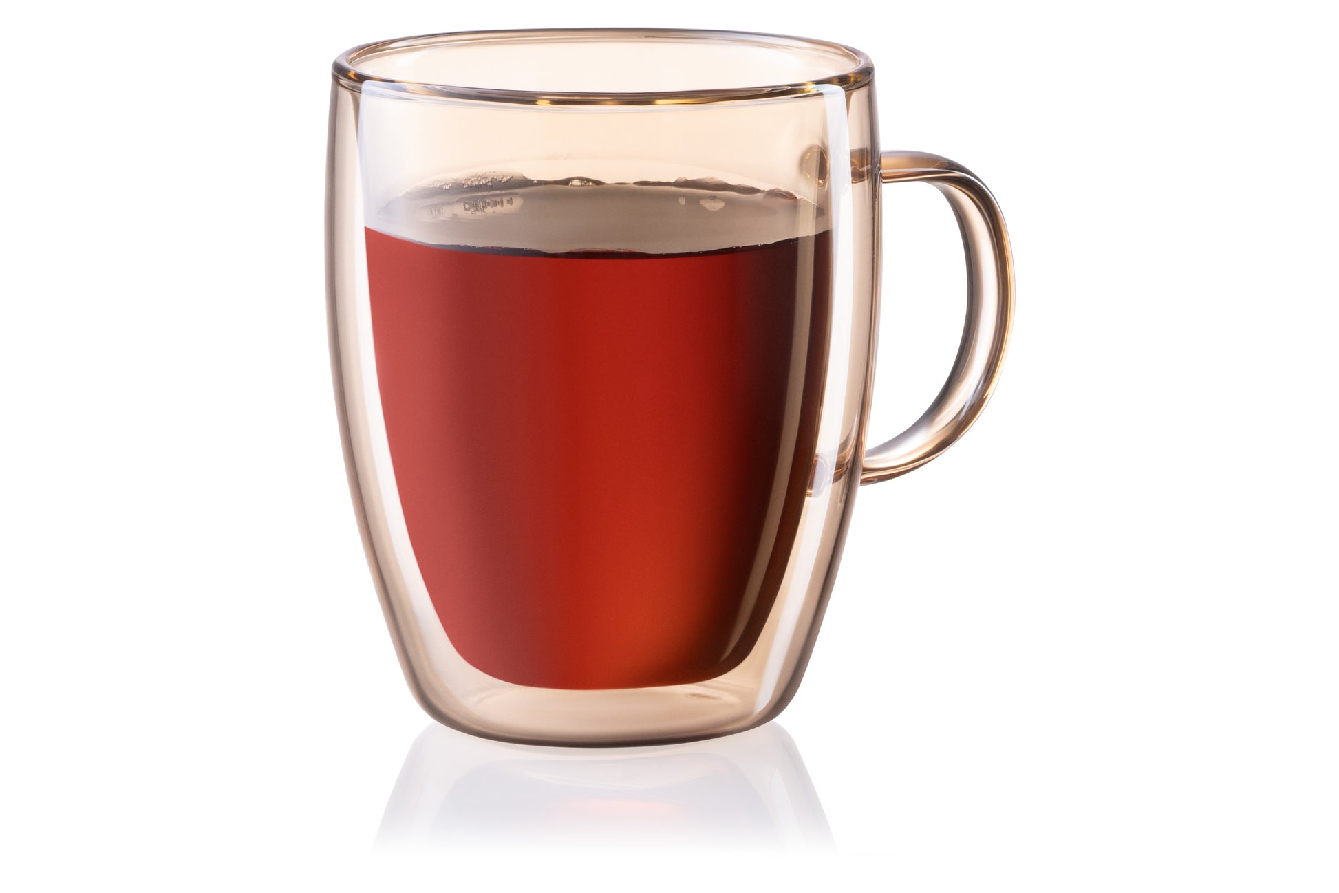 Ardesto Doublewall mug set with handles Golden Moon, 270ml, 2pcs, borosilicate glass, golden