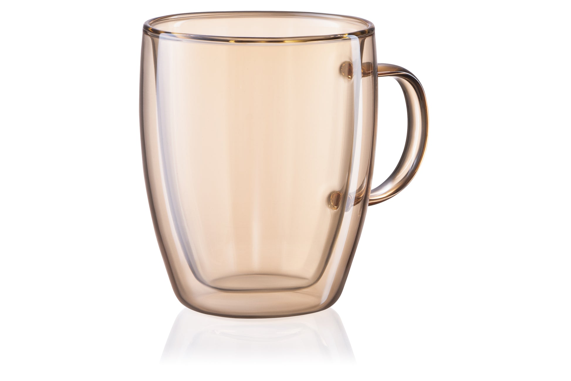 Ardesto Doublewall mug set with handles Golden Moon, 270ml, 2pcs, borosilicate glass, golden