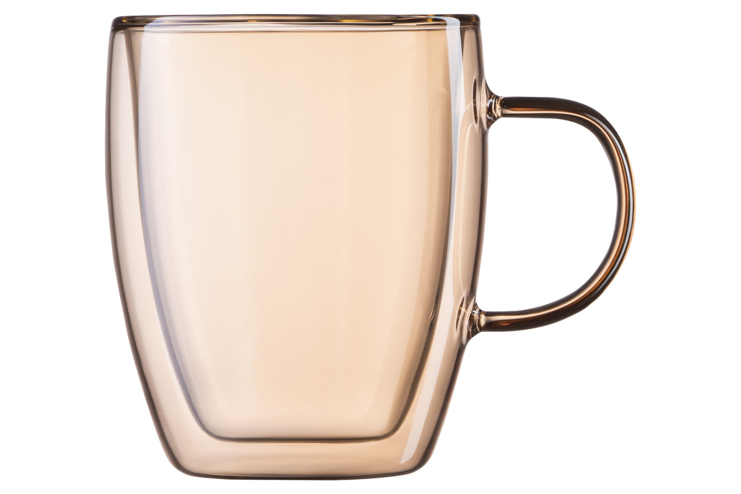 Ardesto Doublewall mug set with handles Golden Moon, 270ml, 2pcs, borosilicate glass, golden