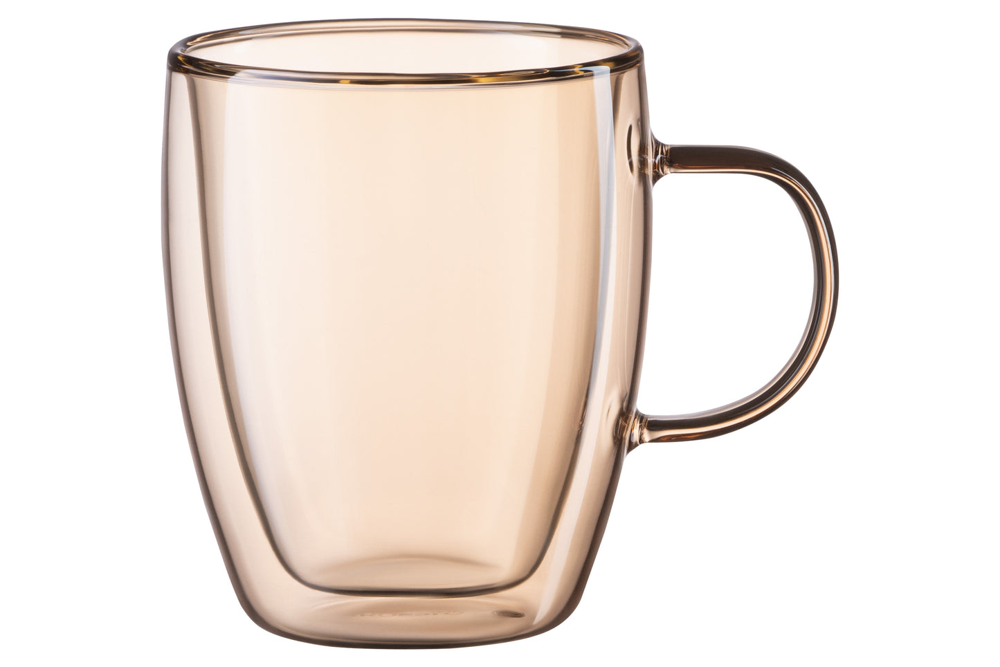 Ardesto Doublewall mug set with handles Golden Moon, 270ml, 2pcs, borosilicate glass, golden