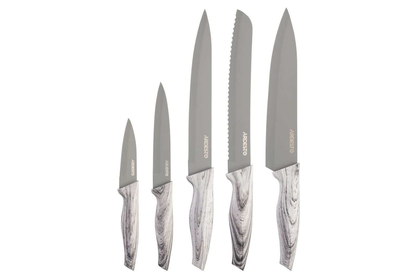 Ardesto Black Mars Knives Set 5 pcs, stainless steel, plastic