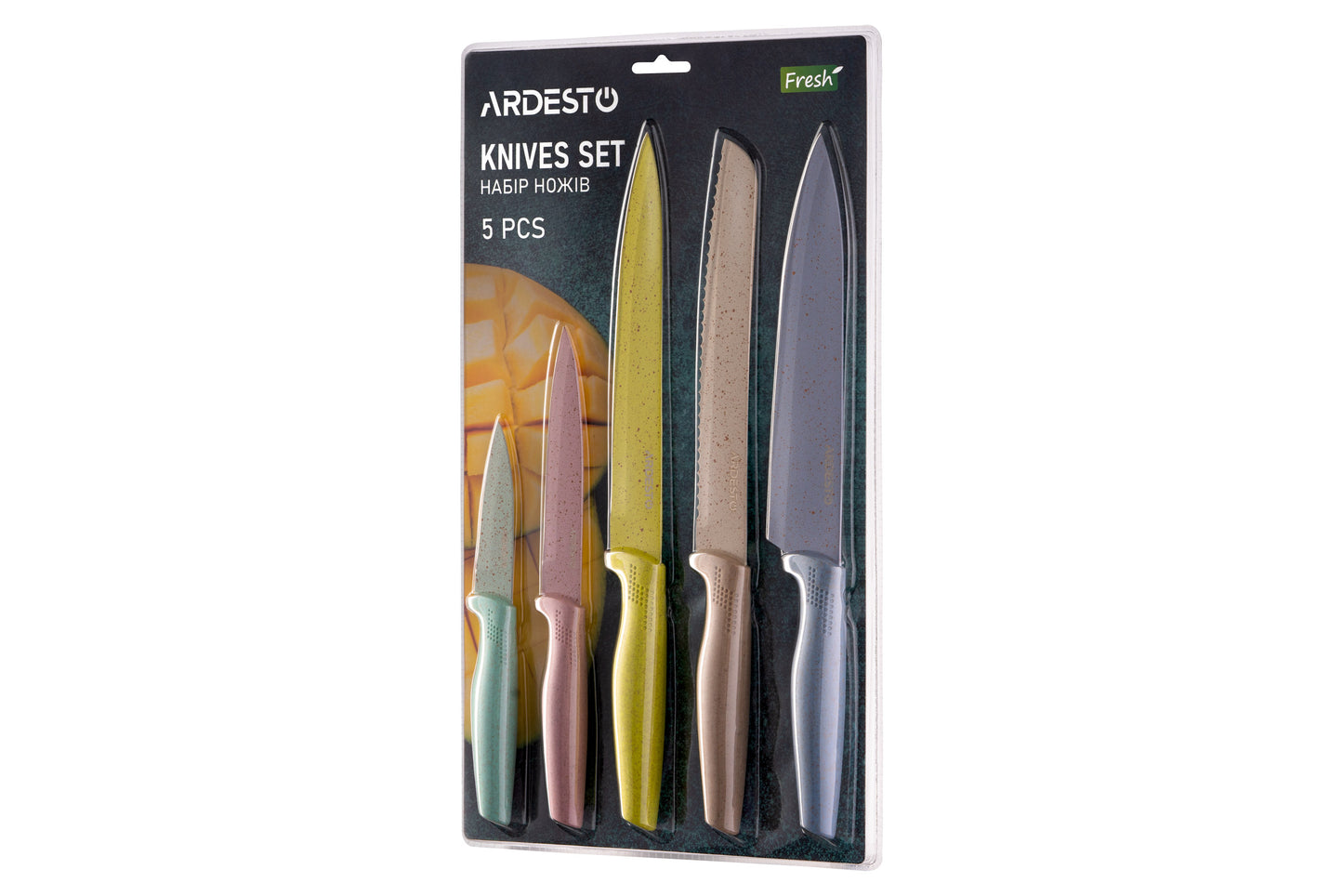 Ardesto Fresh Knives Set 5 pcs, stainless steel, plastic