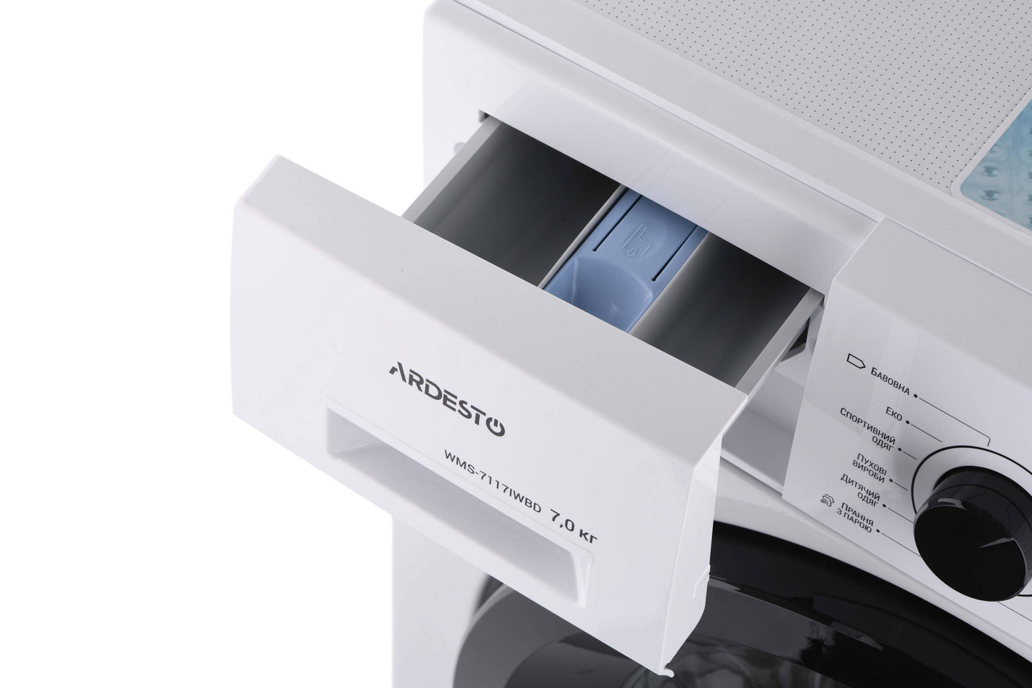 WM ARDESTO front load Black Mars, 7kg, 1400, A+++, 48cm, display, steam, inverter, drum lighting, white
