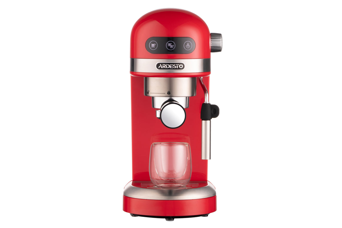 Ardesto Coffe maker  carob YCM-E1501, 1,4L, ground, hand capuchino maker, cup warmer, red