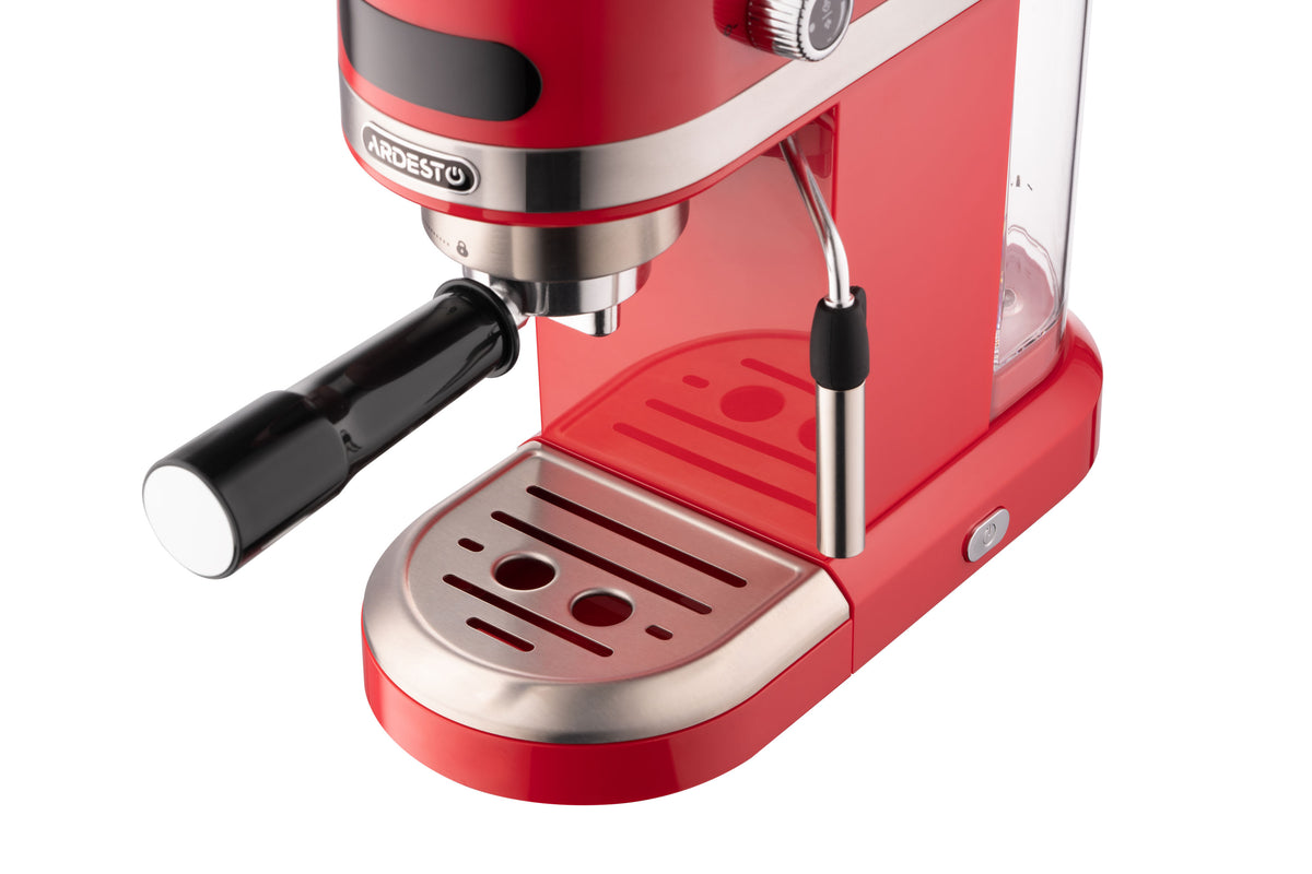 Ardesto Coffe maker  carob YCM-E1501, 1,4L, ground, hand capuchino maker, cup warmer, red