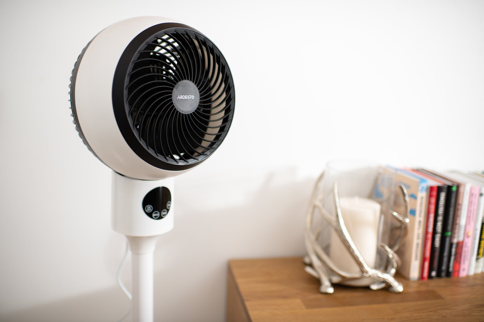 ARDESTO Floor fan, 50Вт, remote control, display, black and white