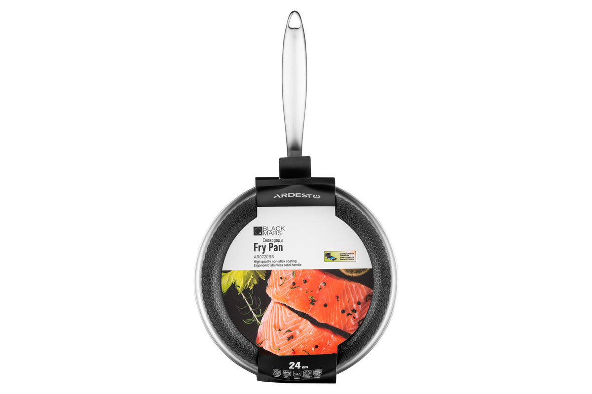 Ardesto Fry pan Black Mars Avior, 24cm, Triply stainless steel