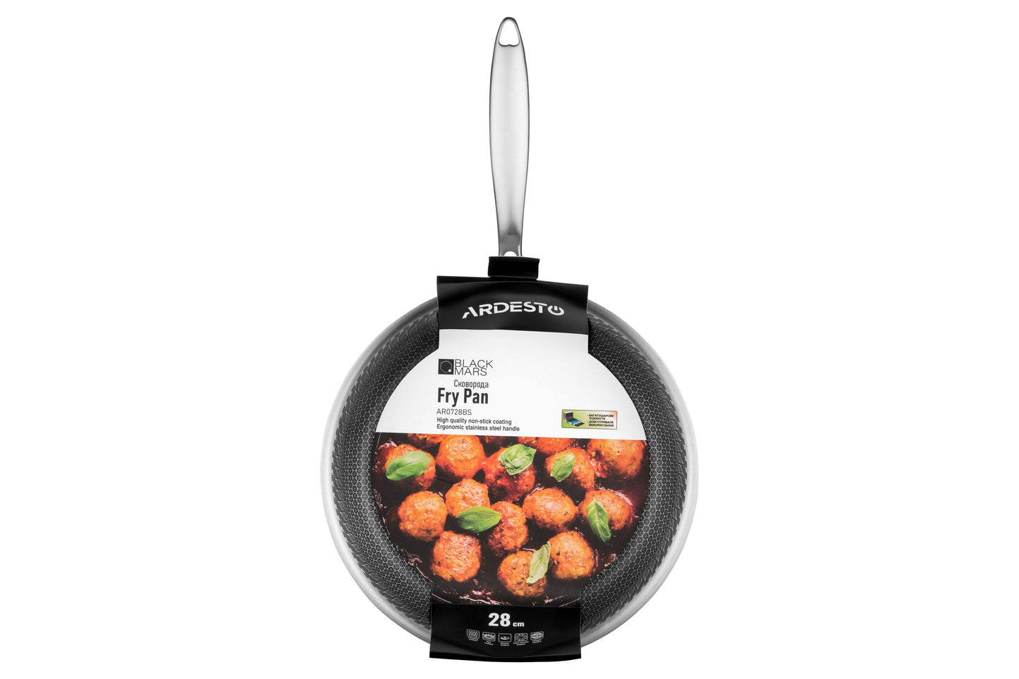 Ardesto Fry pan Black Mars Avior, 28cm, Triply stainless steel