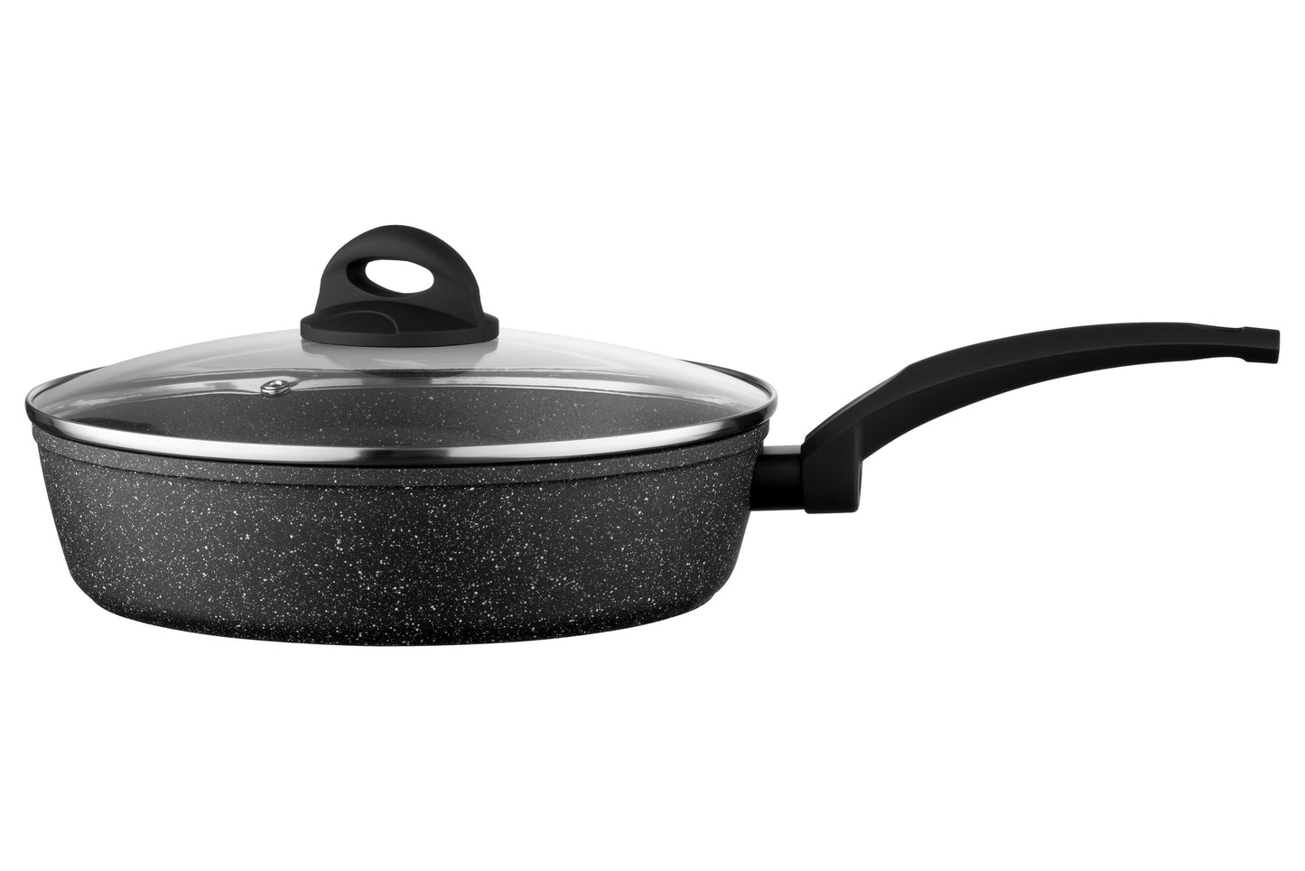Ardesto Deep Fry pan with lid Gemini Gourmet Viareggio, 26cm, aluminium, black
