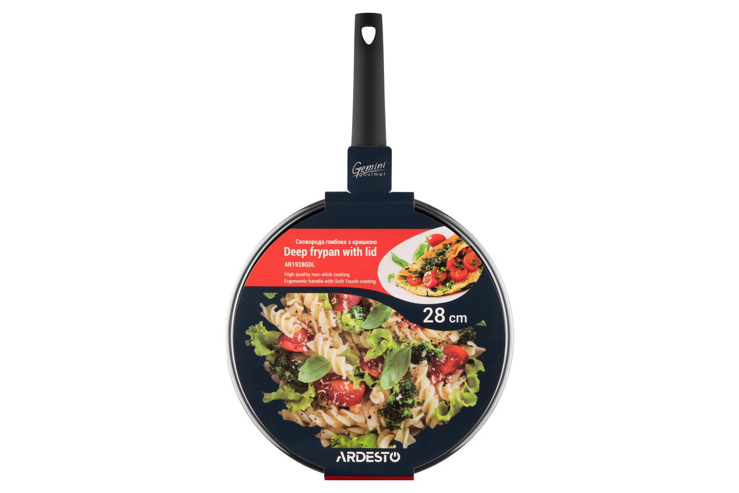 Ardesto Deep Fry pan with lid Gemini Gourmet Viareggio, 28cm, aluminium, black