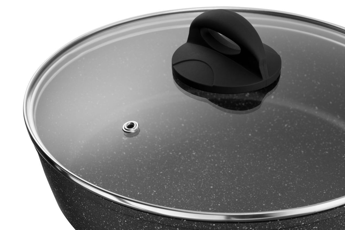 Ardesto Deep Fry pan with lid Gemini Gourmet Viareggio, 24cm, aluminium, black