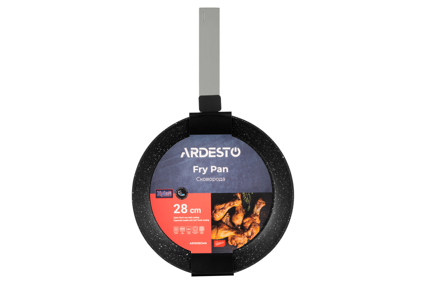 Ardesto Fry pan Gemini Marmo, 28cm, aluminium, gray