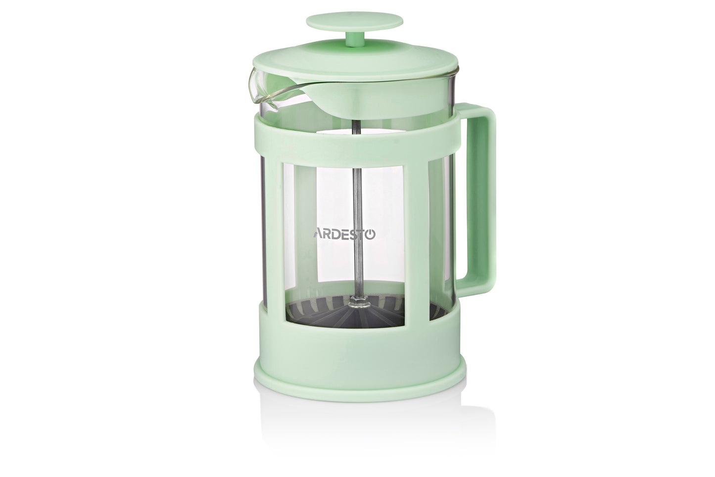 Ardesto French press Fresh, 800ml, borosilicate glass, plastic, transparent, light green
