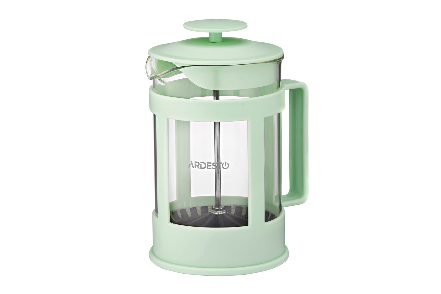 Ardesto French press Fresh, 800ml, borosilicate glass, plastic, transparent, light green
