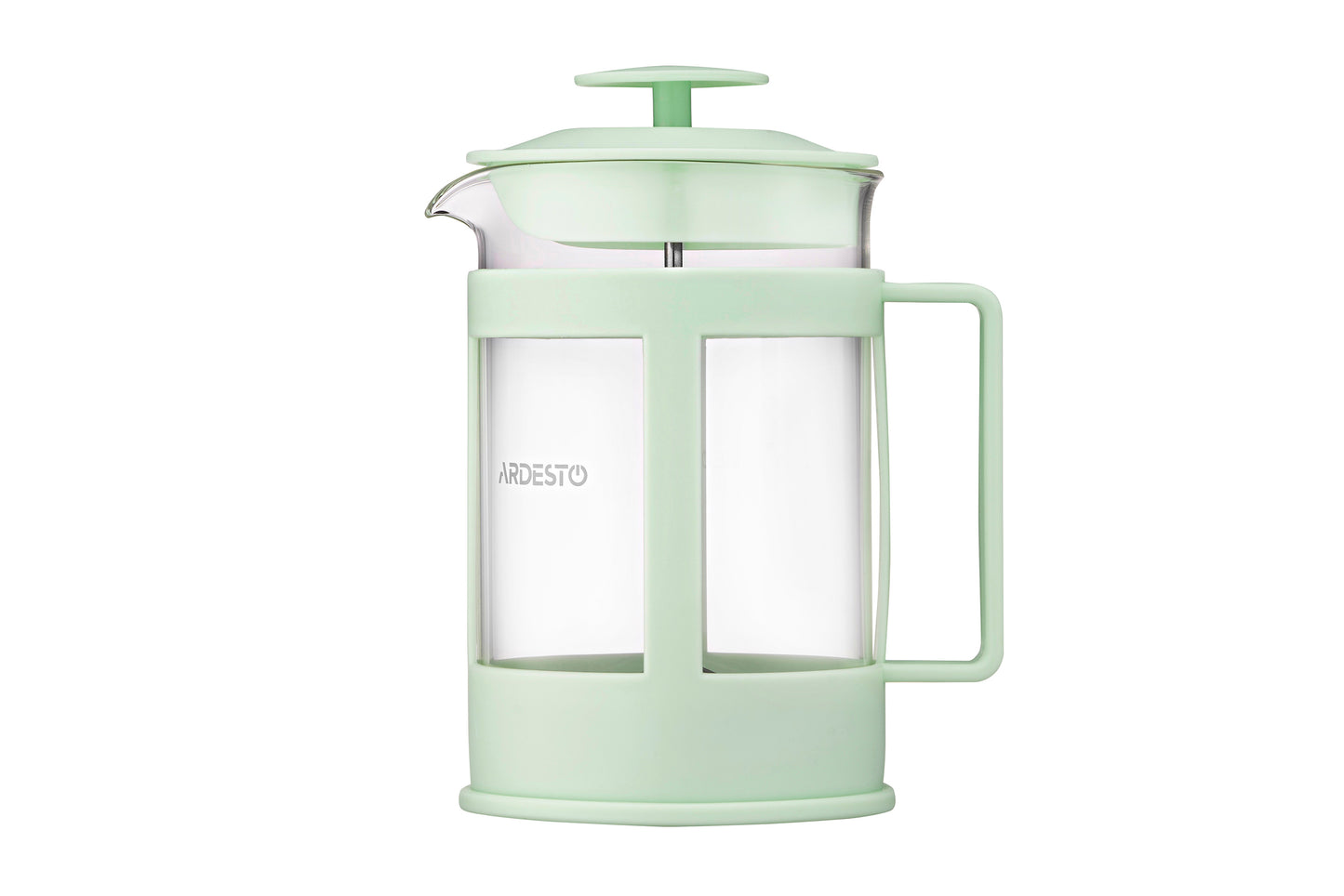 Ardesto French press Fresh, 800ml, borosilicate glass, plastic, transparent, light green
