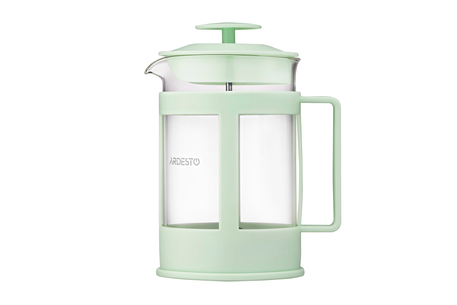 Ardesto French press Fresh, 800ml, borosilicate glass, plastic, transparent, light green
