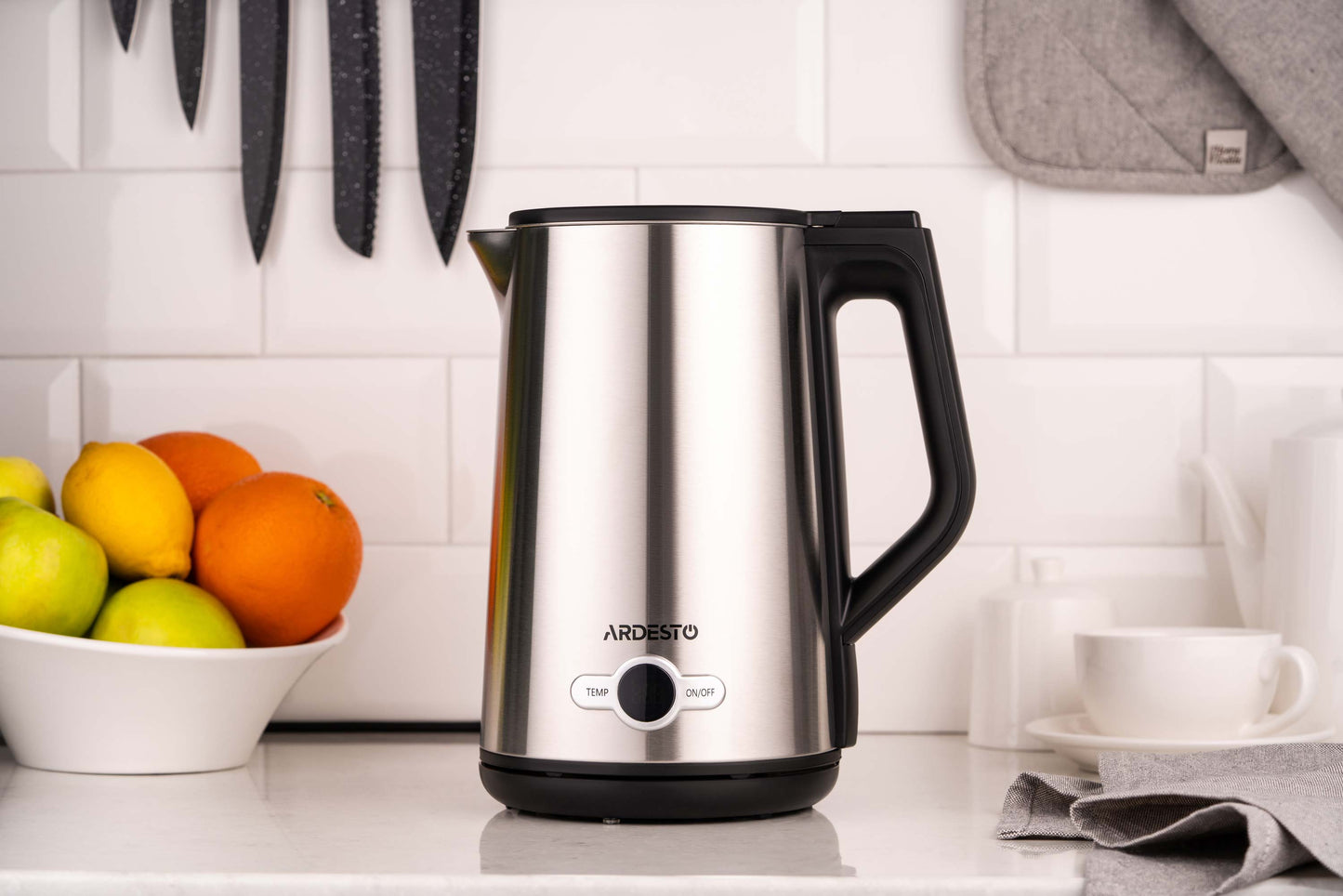 Ardesto Electric kettle  Steel Collection EKL-X52E, 1.7L, LED display, double-walled, STRIX, silver
