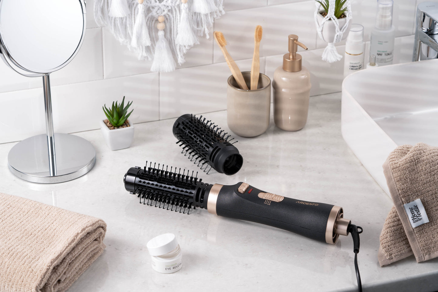 Ardesto Hair dryer brush , 2W, 2 modes, black