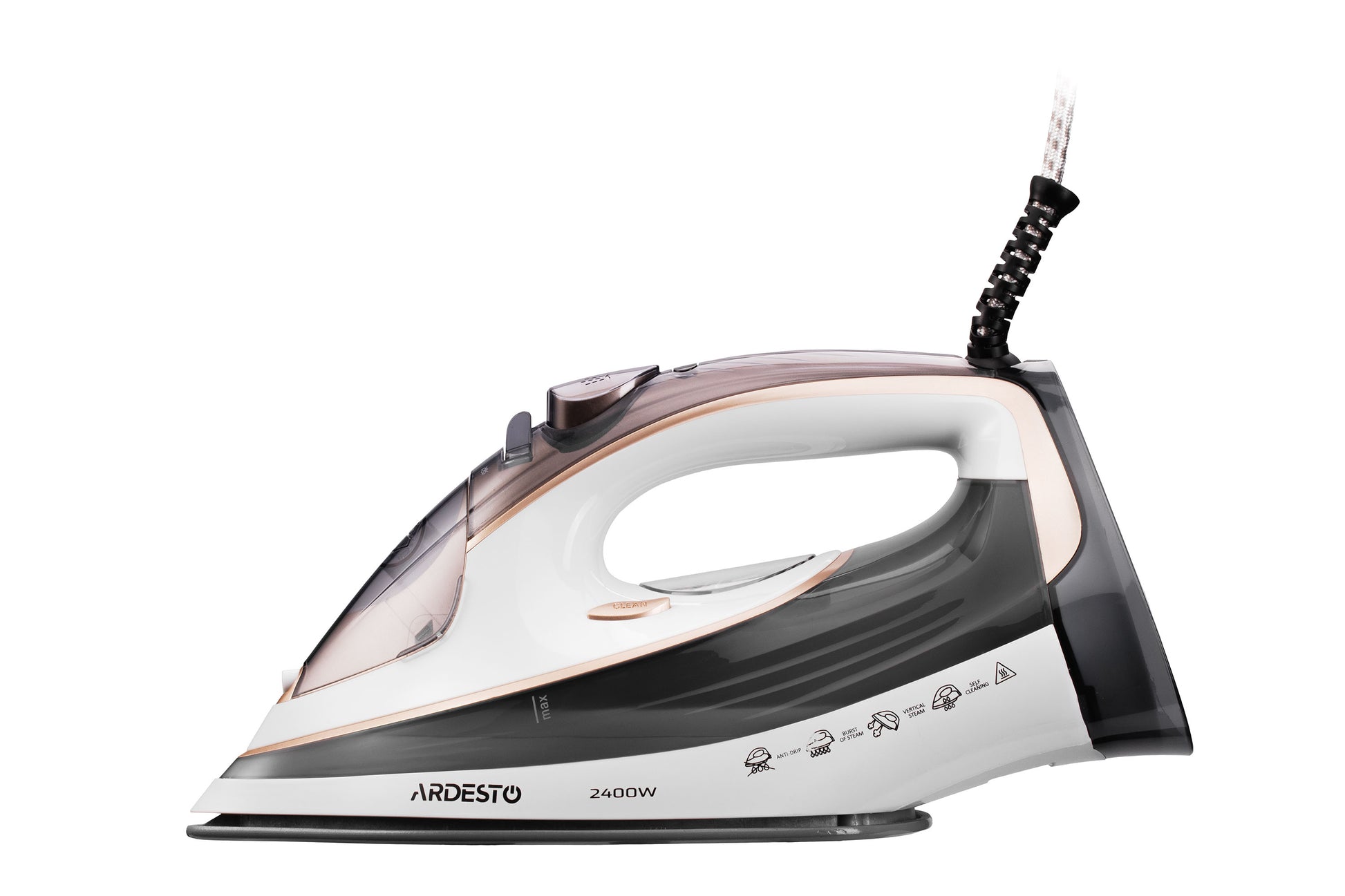 Ardesto Iron IR-B2245-E, 2400W, 400ml, steam boost, electric management, ceramic soleplate, white-grey