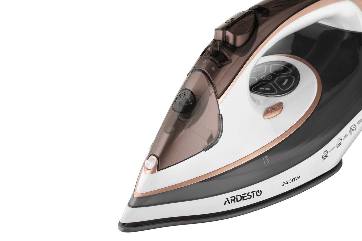 Ardesto Iron IR-B2245-E, 2400W, 400ml, steam boost, electric management, ceramic soleplate, white-grey