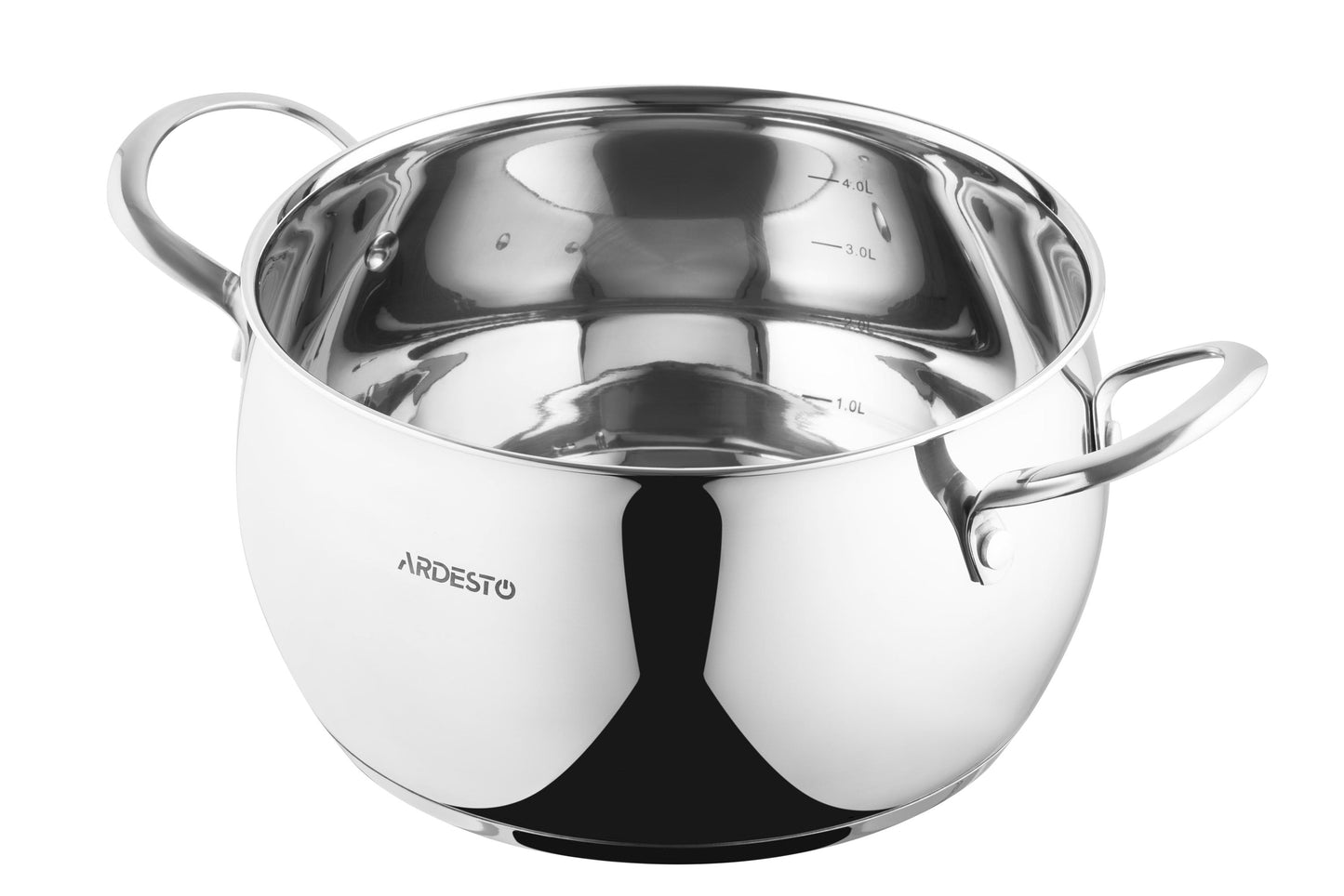 Ardesto Casserole with glass lid Gemini Liguria, 5l, stainless steel