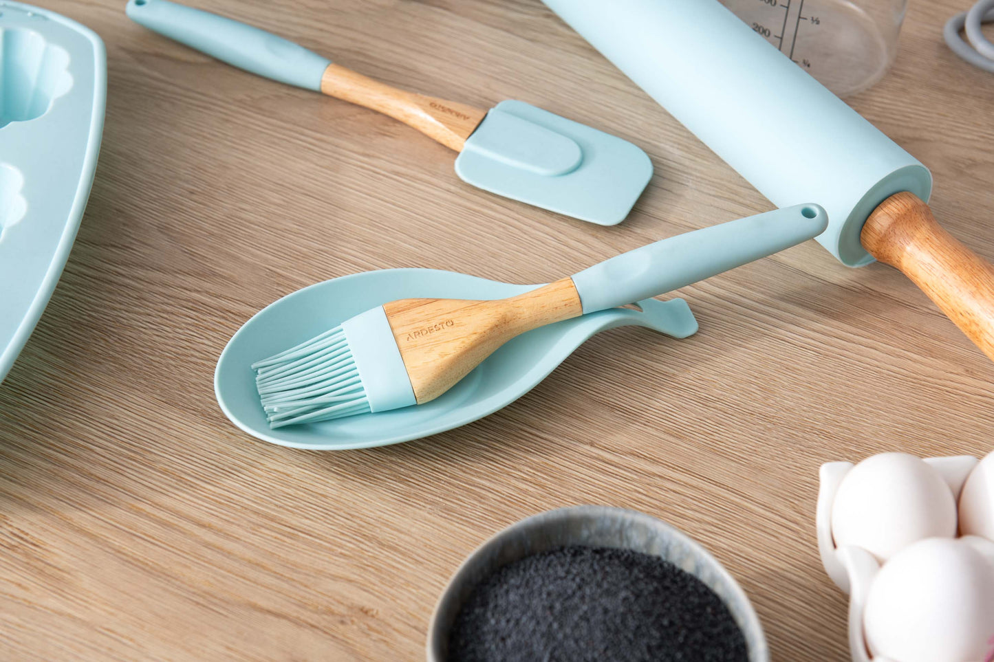 Ardesto Spoon Holder Fresh, 19.5х9.5х1.8cm, silicone, blue